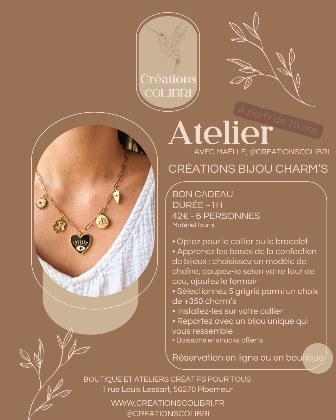 Bon cadeau atelier bijoux charms