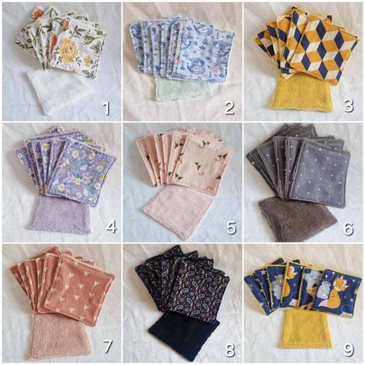 Semainier de Lingettes démaquillantes lavables - Creations Colibri