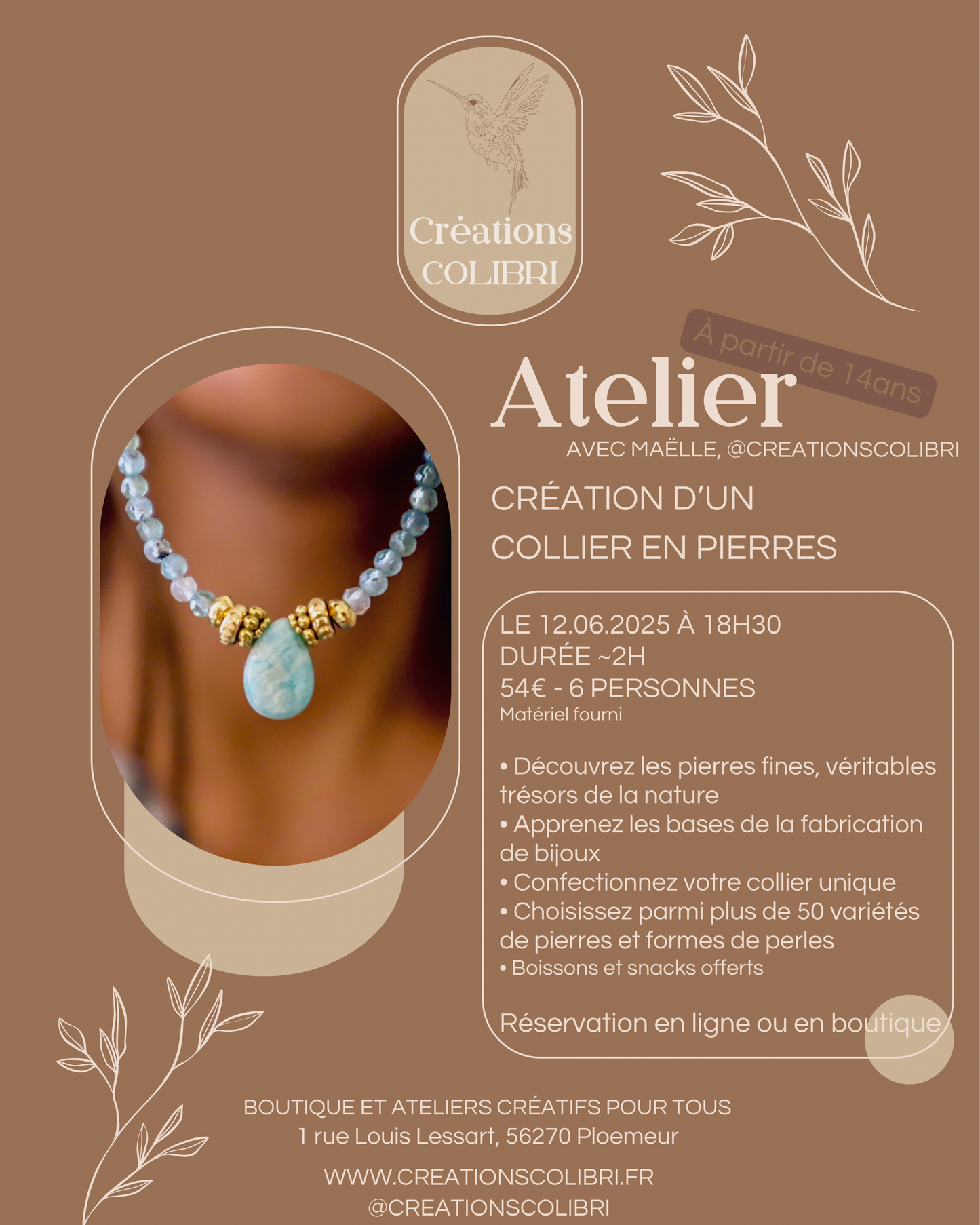 Atelier Création d’un collier en pierres
