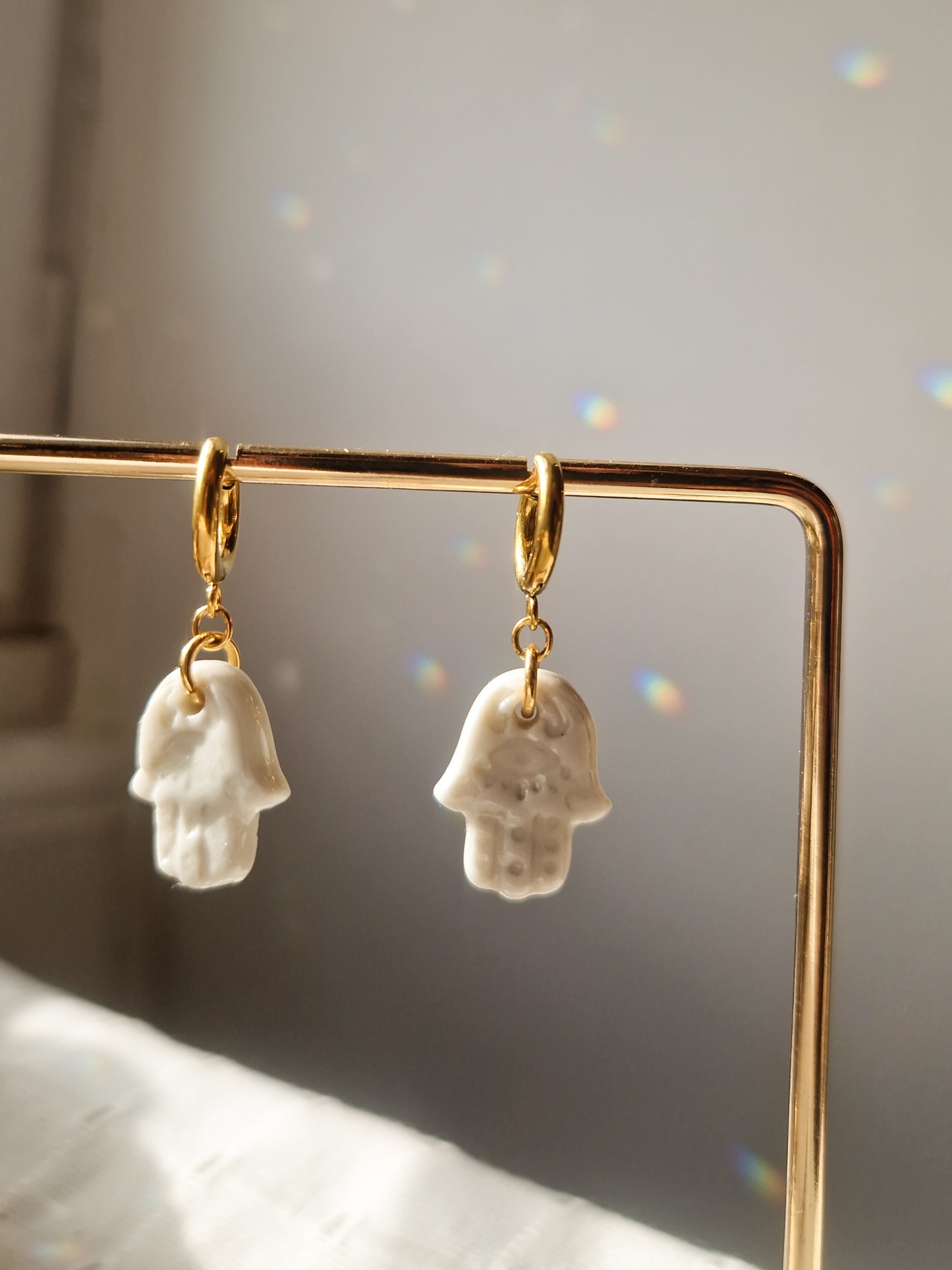 Boucles d'oreilles Fatma en porcelaine