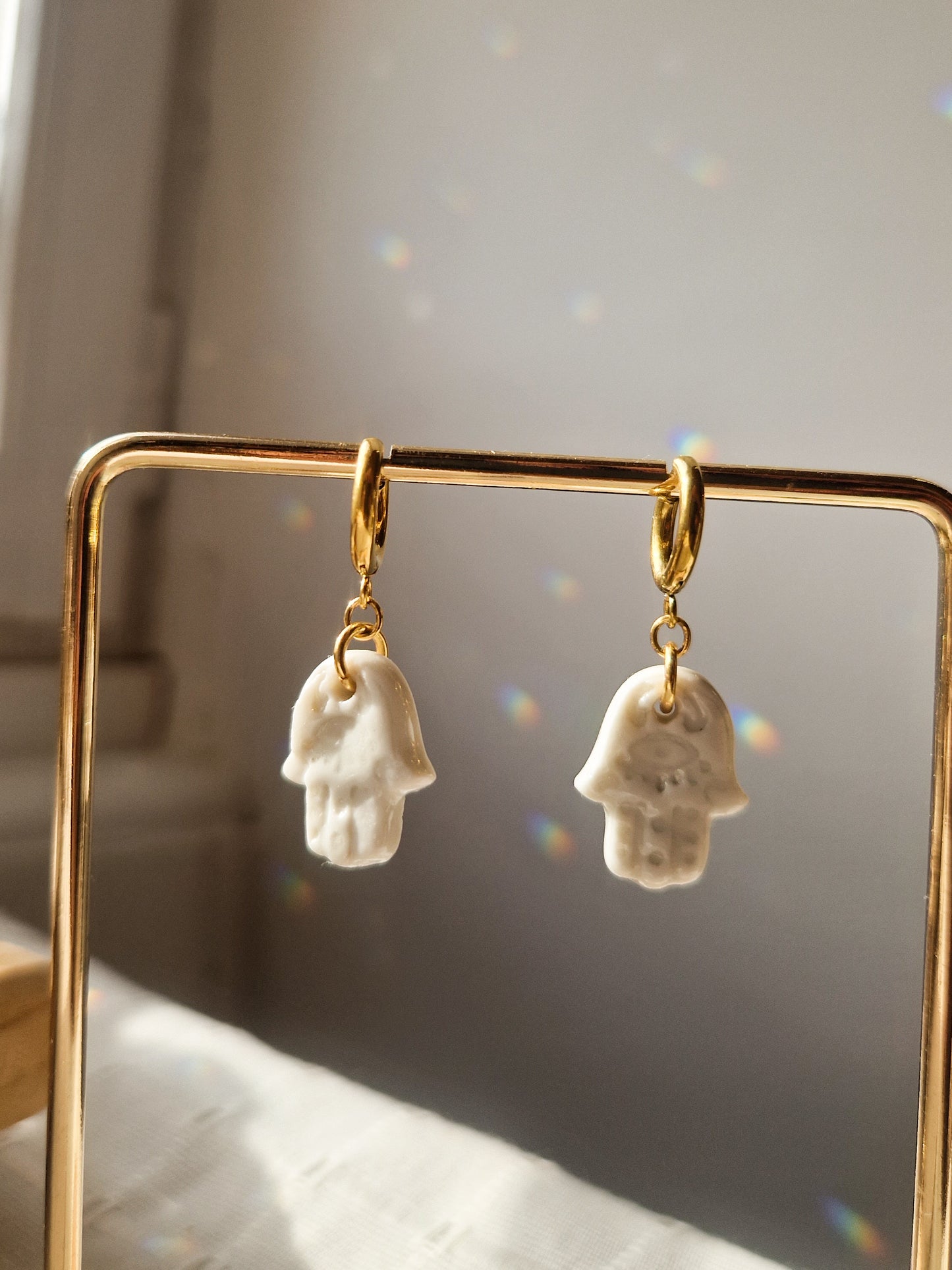 Boucles d'oreilles Fatma en porcelaine