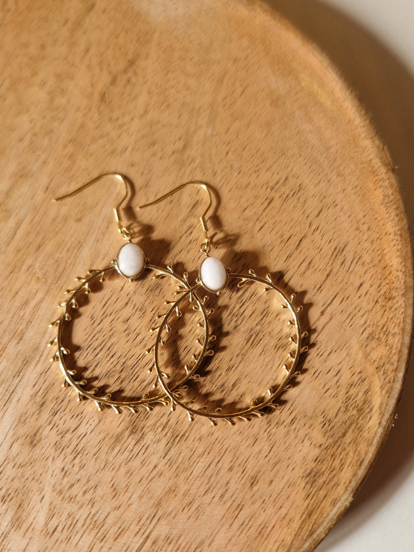 Boucles d'oreilles Sonia Jade blanc
