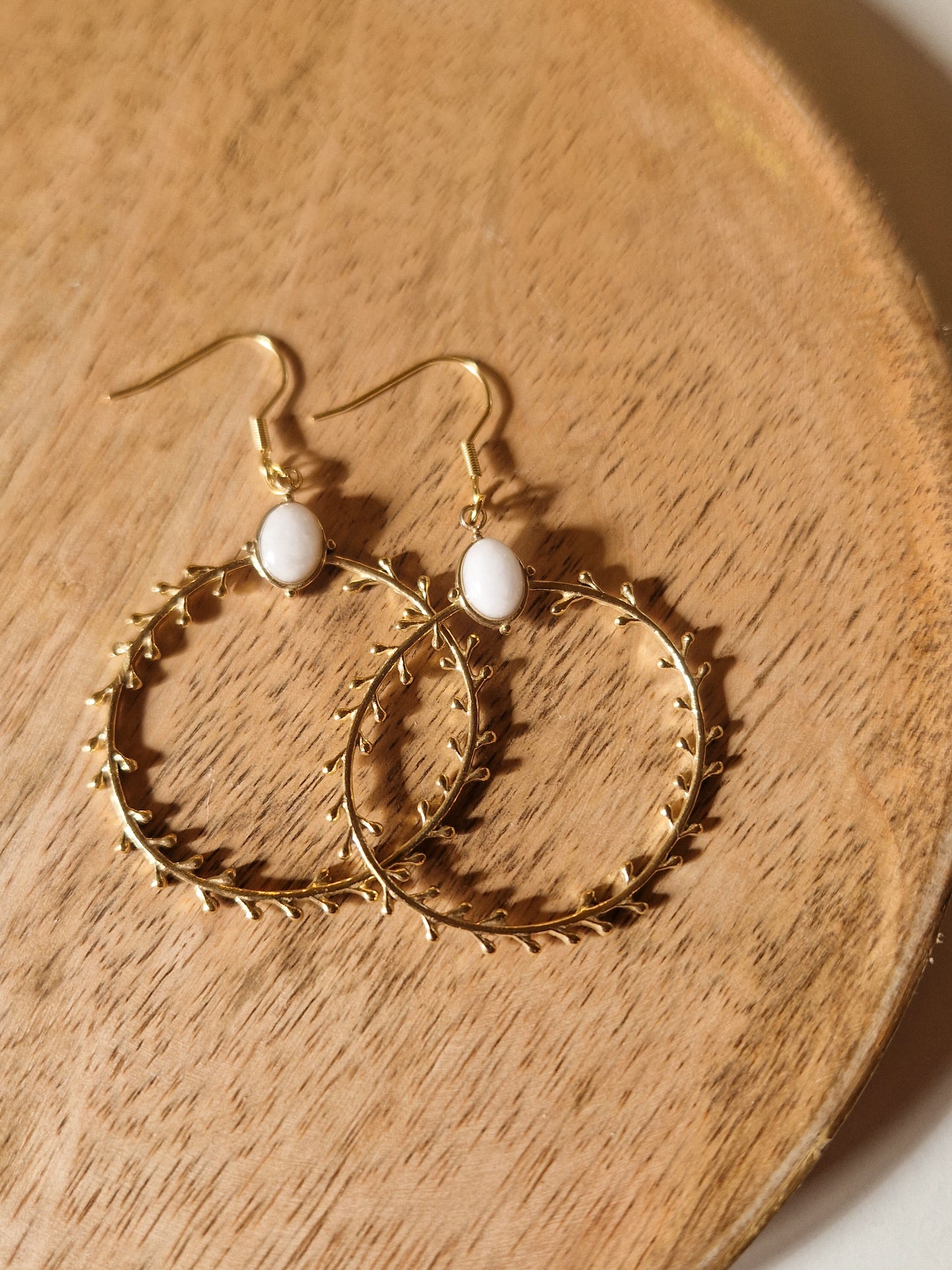 Boucles d'oreilles Sonia Jade blanc