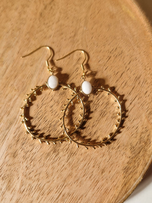 Boucles d'oreilles Sonia Jade blanc