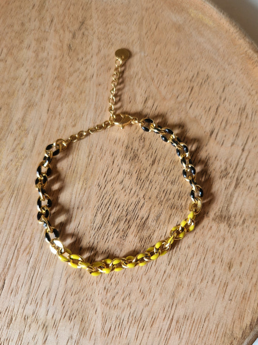 Bracelet Sarah noir & jaune