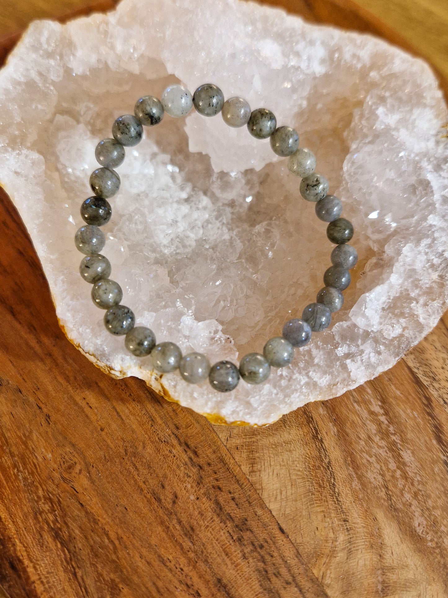 Bracelet lithothérapie - Labradorite grise