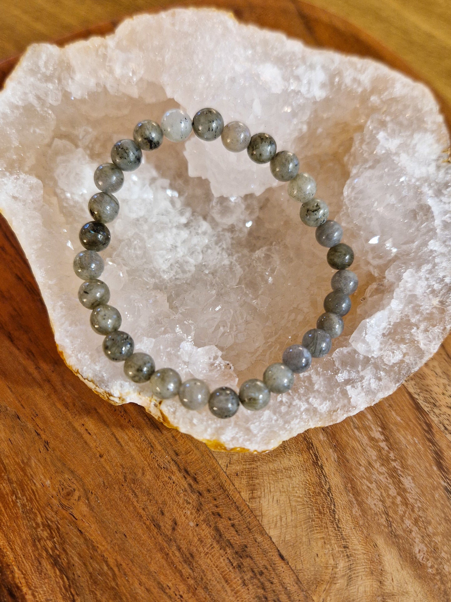 Bracelet lithothérapie - Labradorite grise