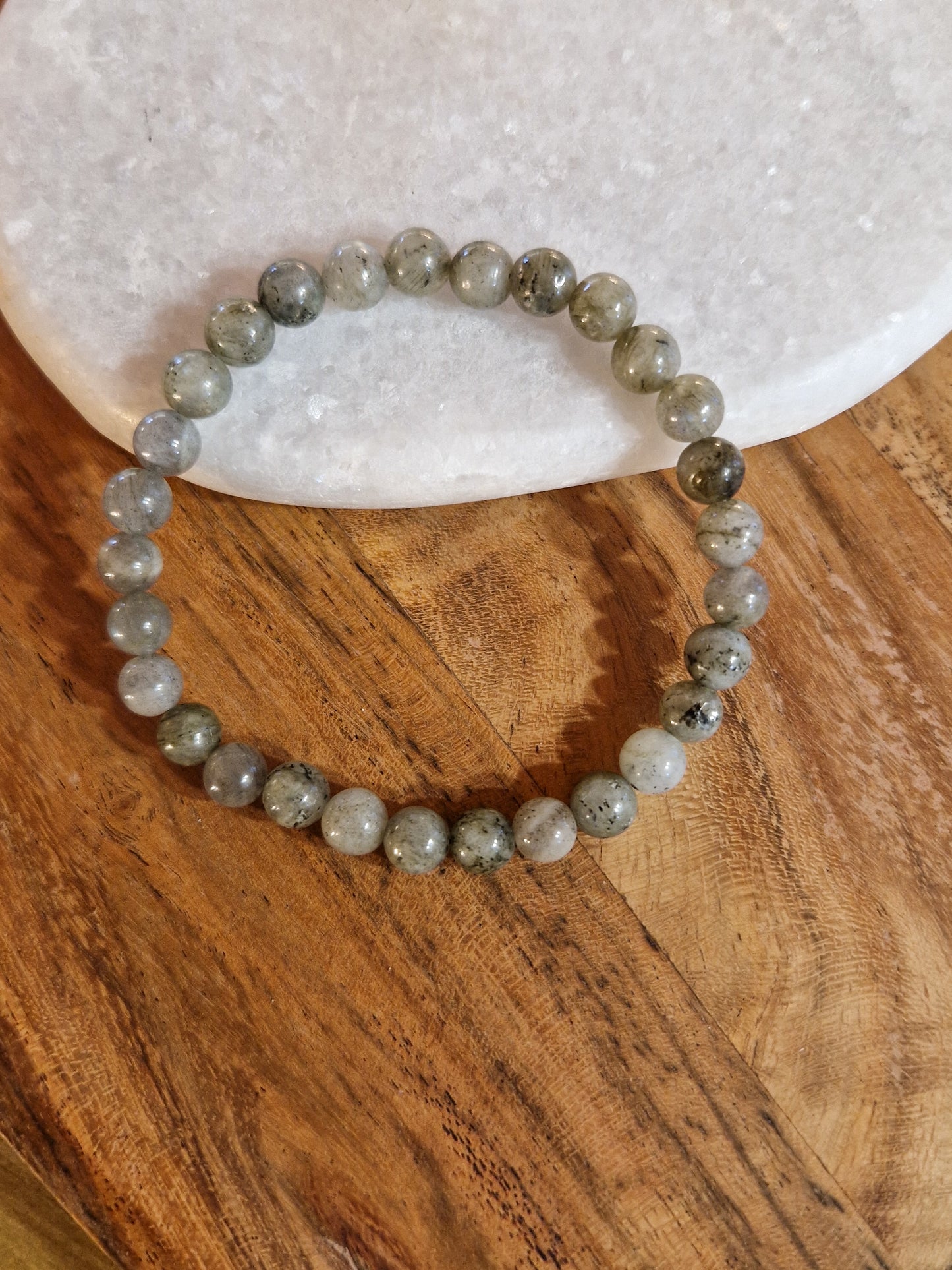 Bracelet lithothérapie - Labradorite grise