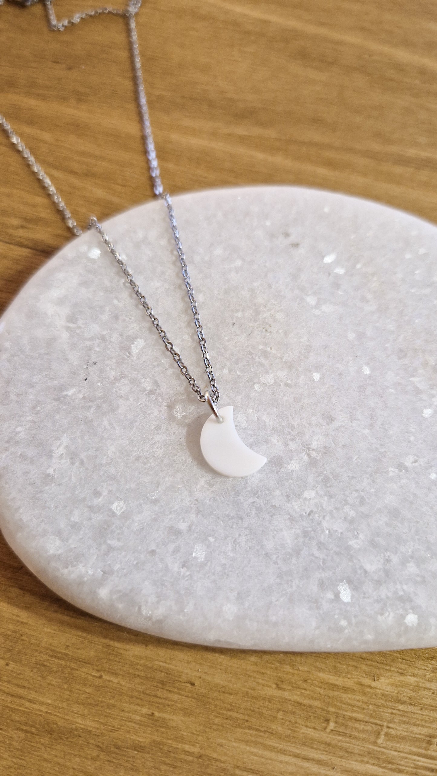 Collier Lune en Nacre Argent