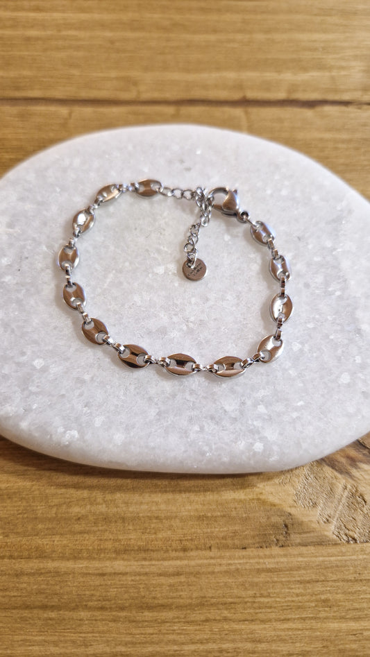 Bracelet grain de café Argent