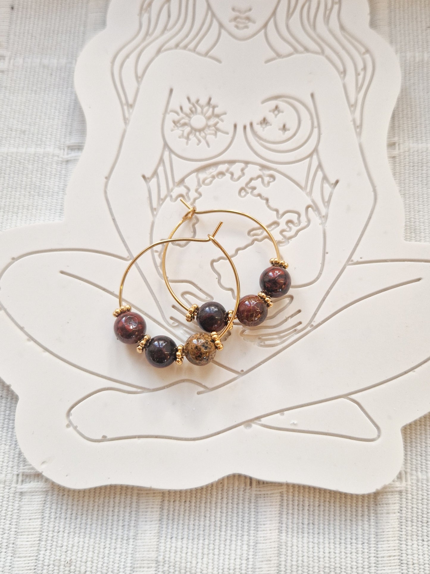 Boucles d'oreilles Eko Jaspe Breschia