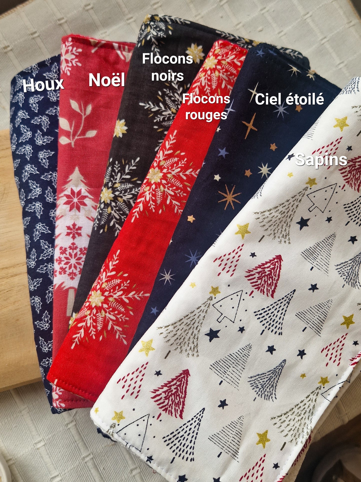 Duo de serviettes de table motif de Noël