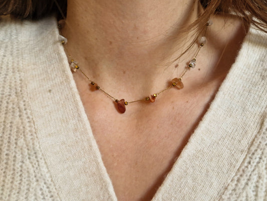 Ras de cou Olympe Cornaline