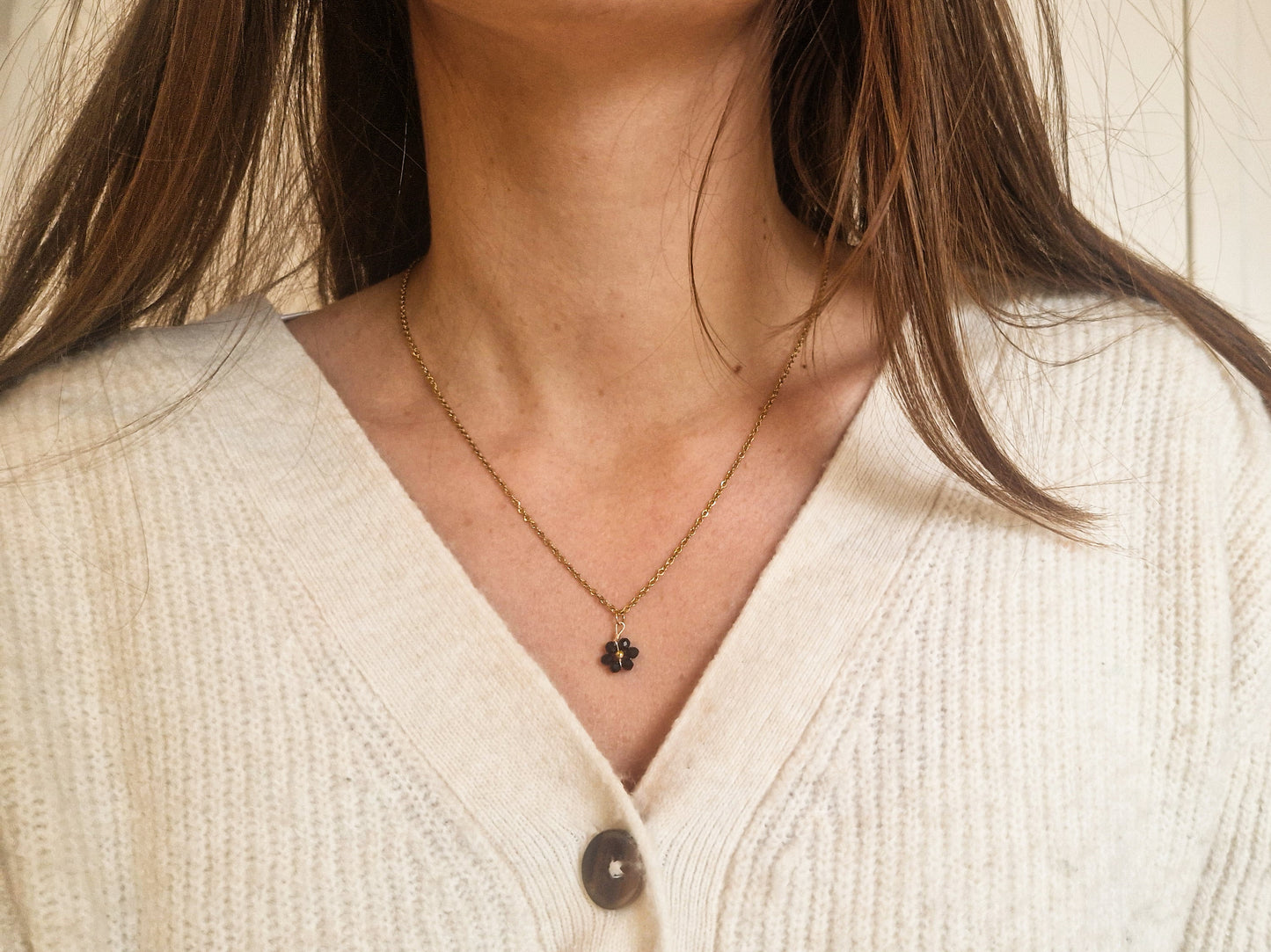 Collier Fleur Noire