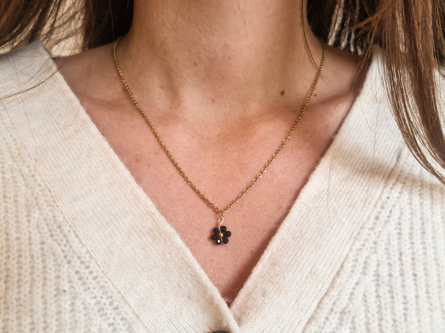 Collier Fleur Noire