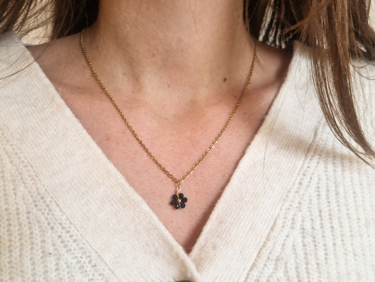 Collier Fleur Noire