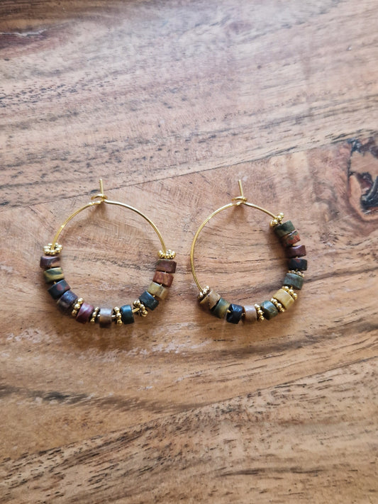 Boucles d'oreilles Colima Jaspe Picasso