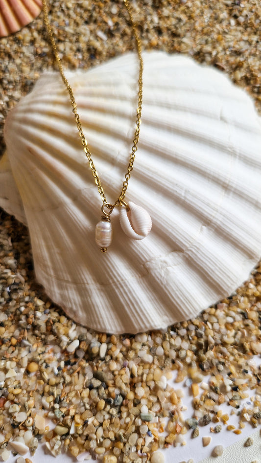 Collier Matahina - Perle d’eau douce et Grain de café