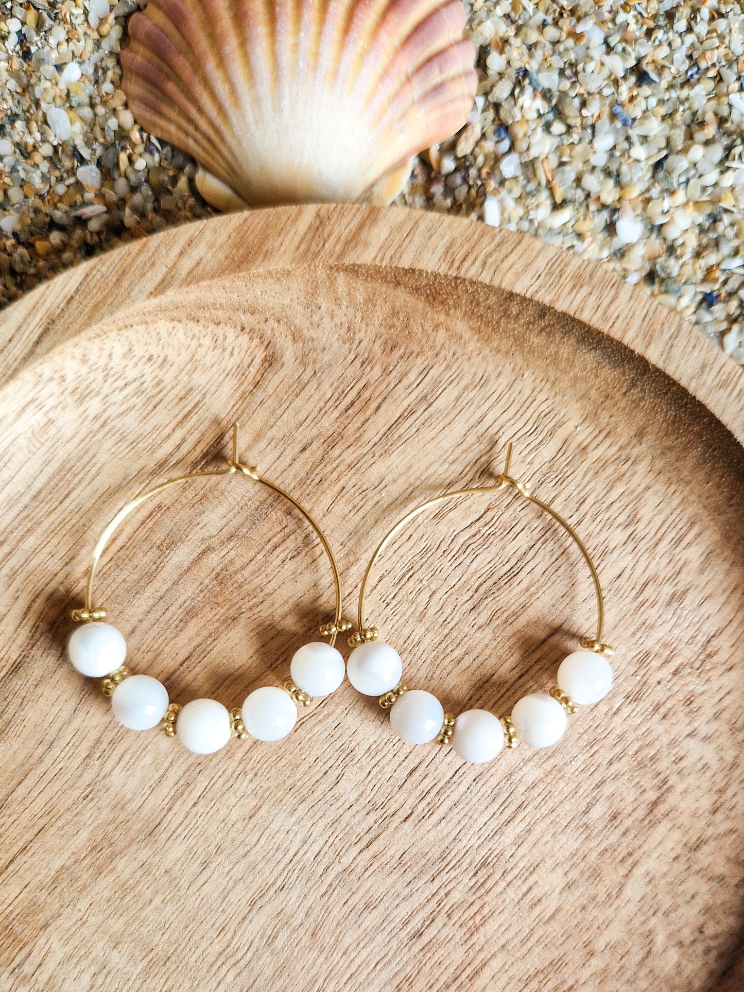 Boucles d'oreilles Bali - Nacre