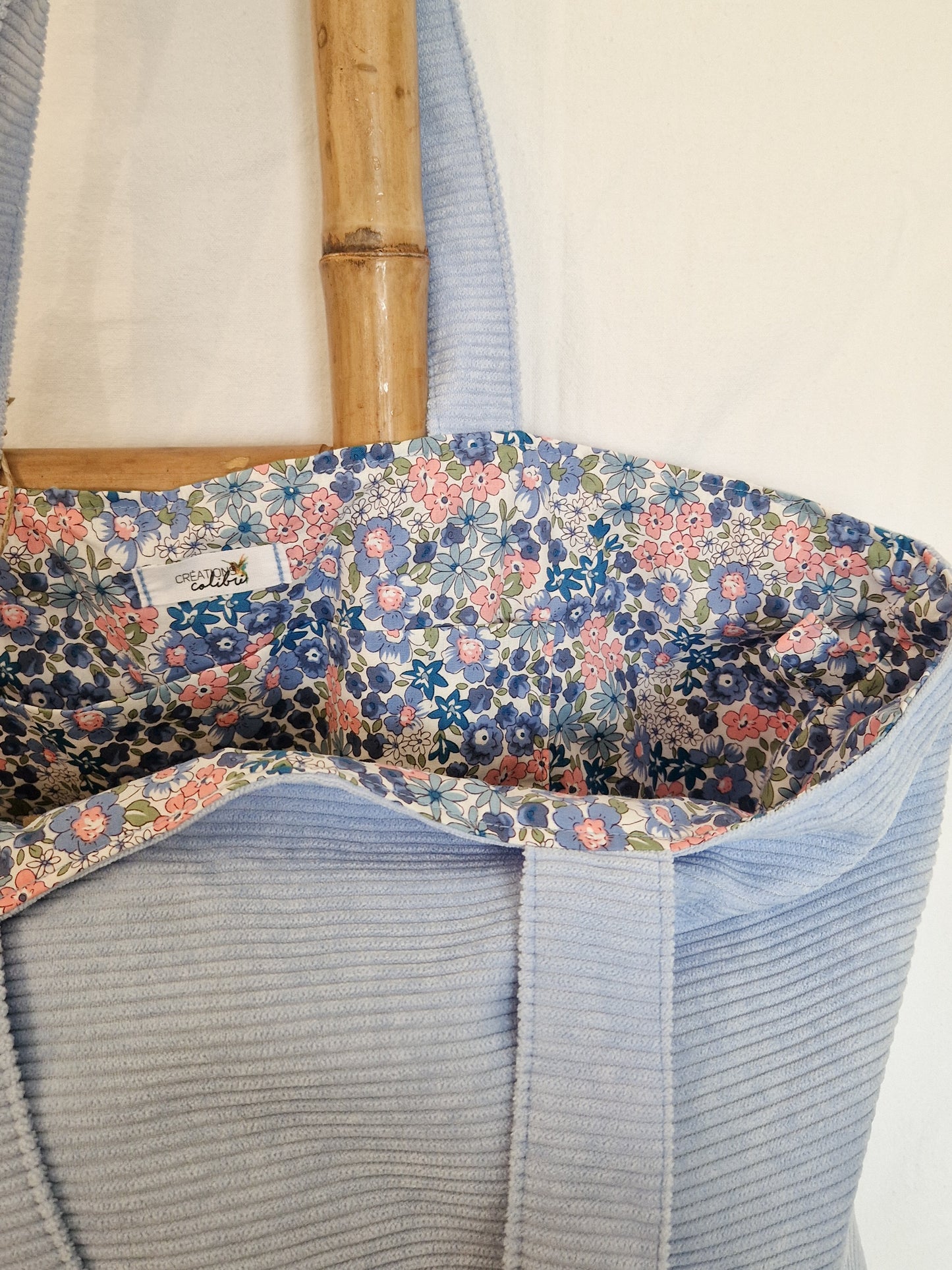 Sac en velours Bleu Ciel