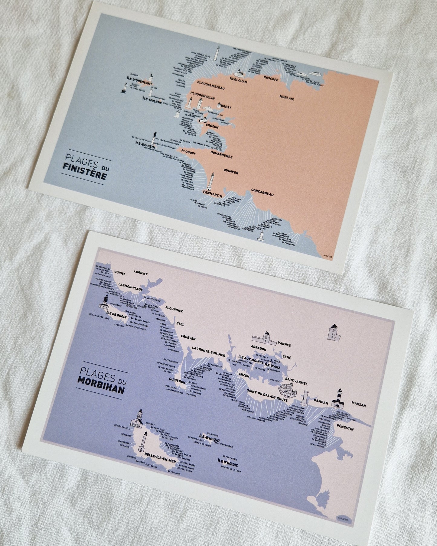 Carte postale Carte des plages