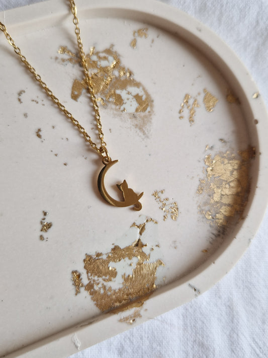 Collier Chat sur la Lune