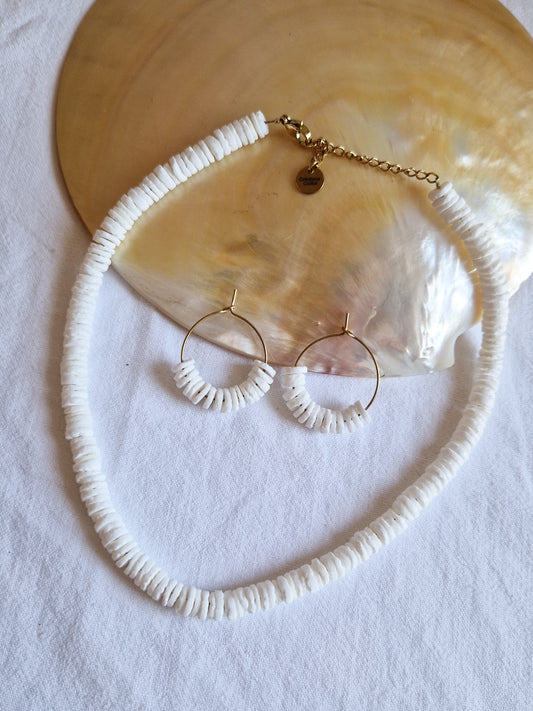 Boucles d'oreilles en coquillage brut