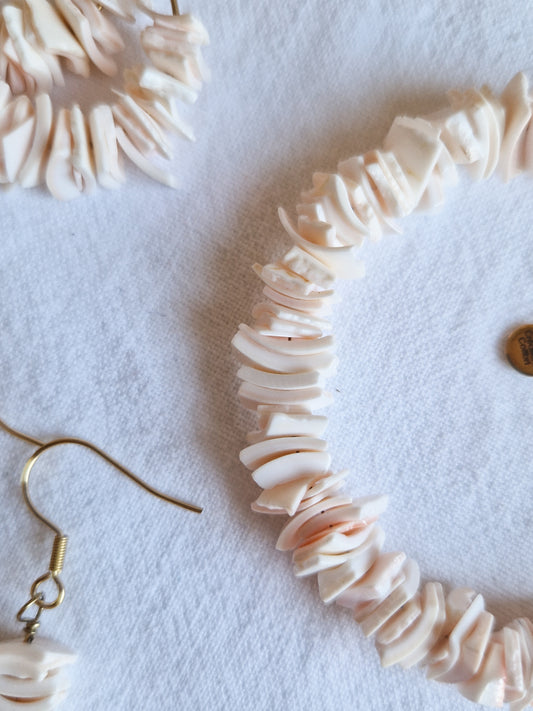 Boucles d'oreilles en chips de coquillage