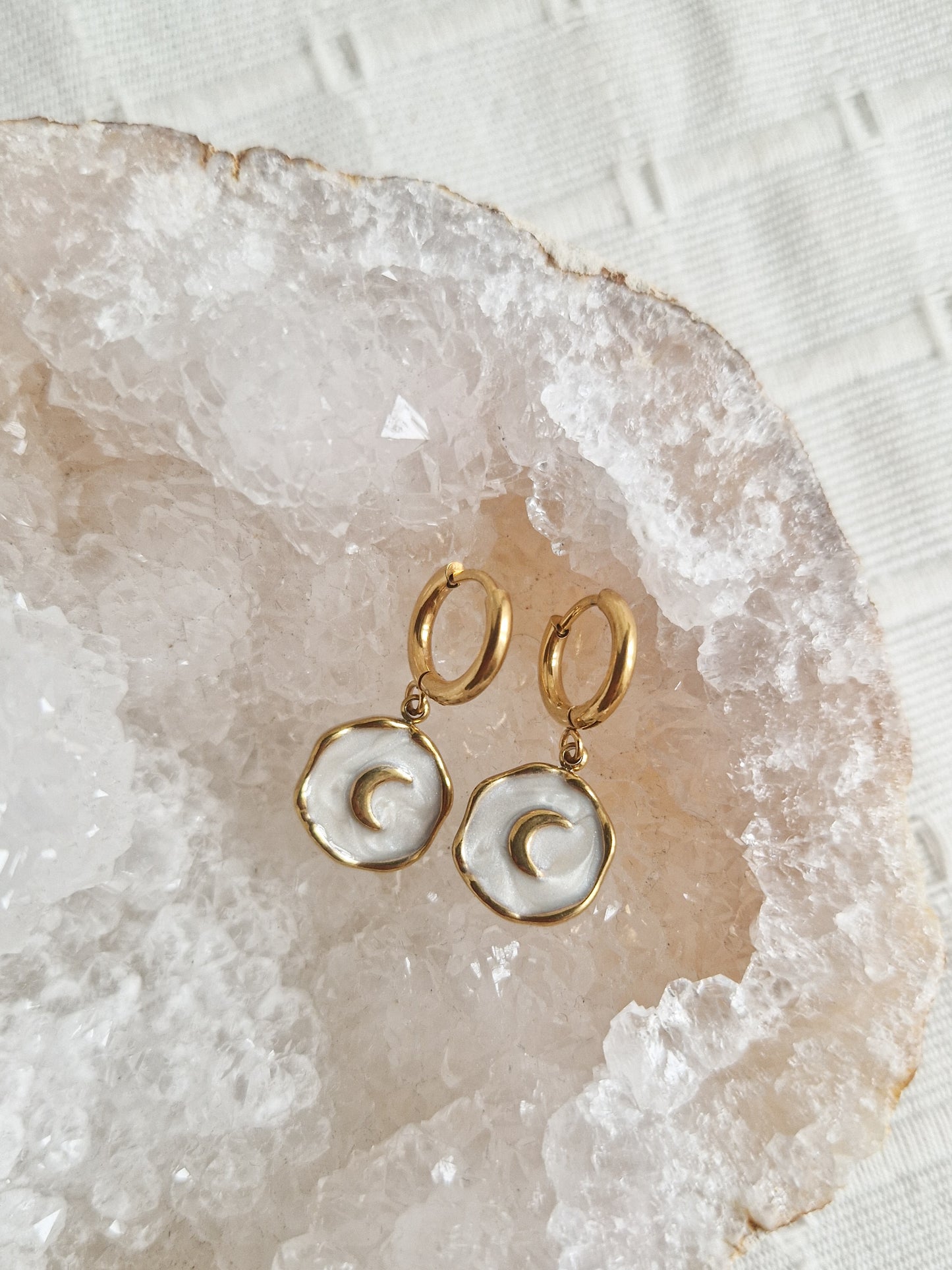 Boucles d'oeilles White Moon