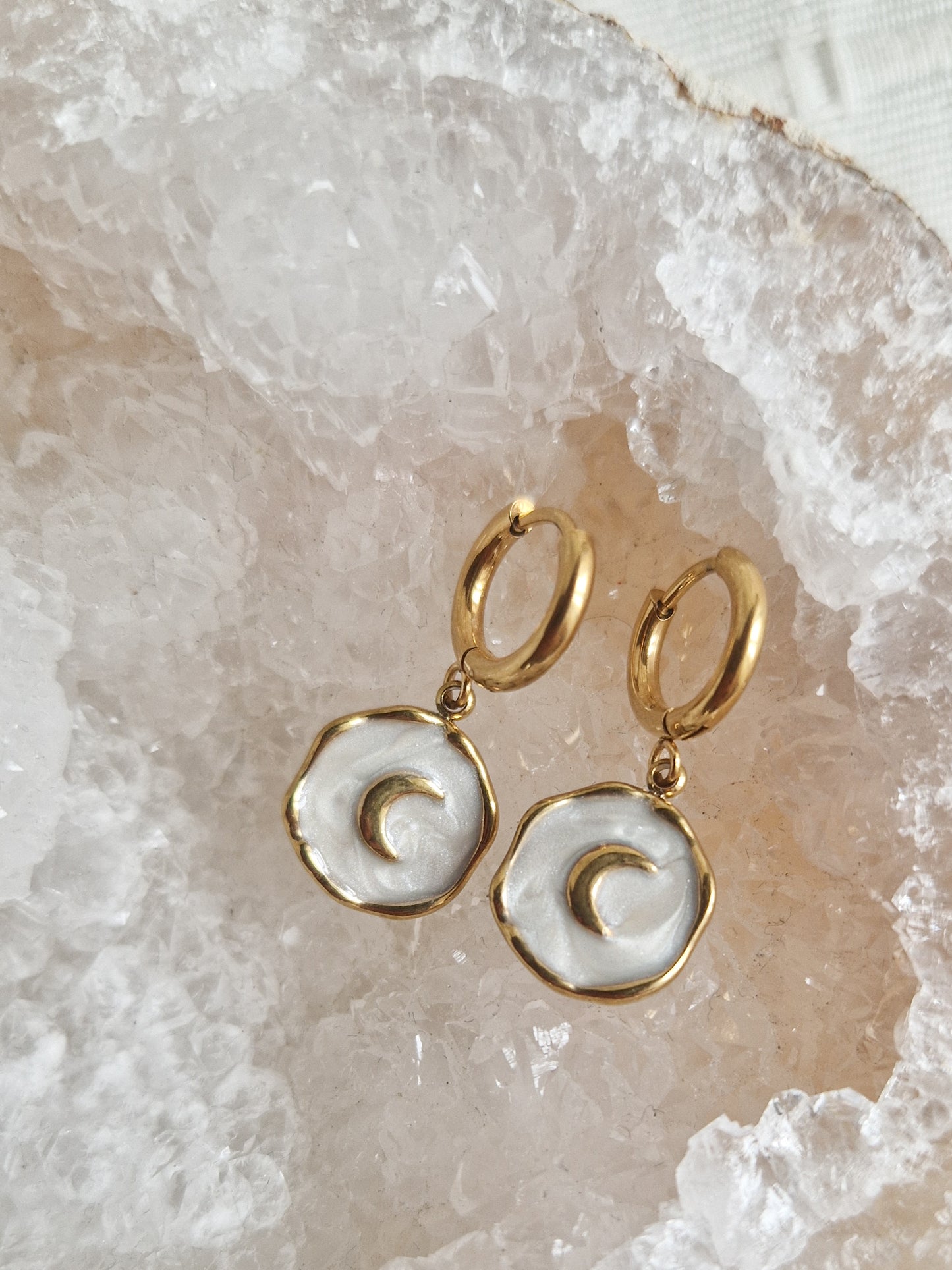 Boucles d'oeilles White Moon