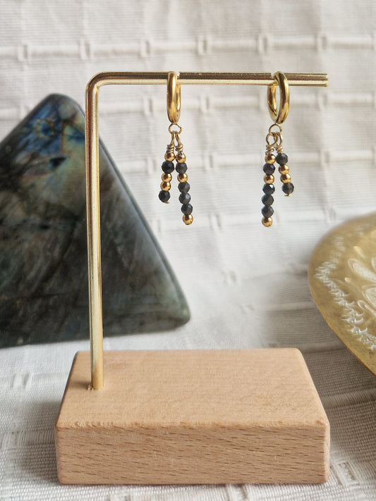 Boucles d'oreilles Solly Obsidienne