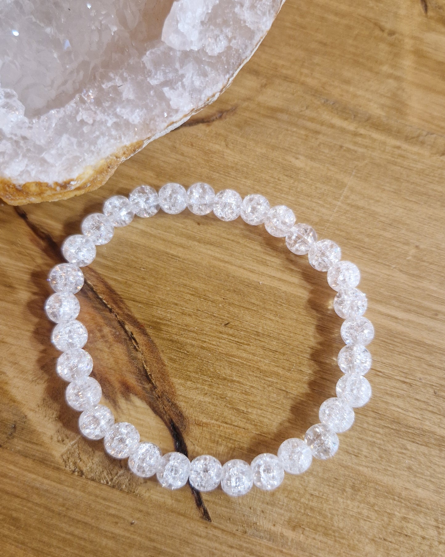 Bracelet lithothérapie - Cristal de roche craquelé