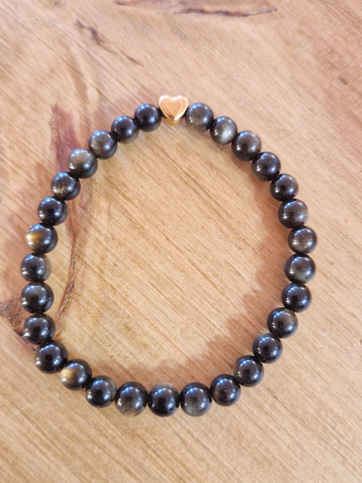 Bracelet lithothérapie - Obsidienne dorée