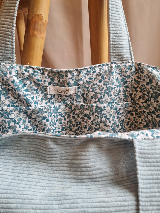 Sac velours Bleu jean