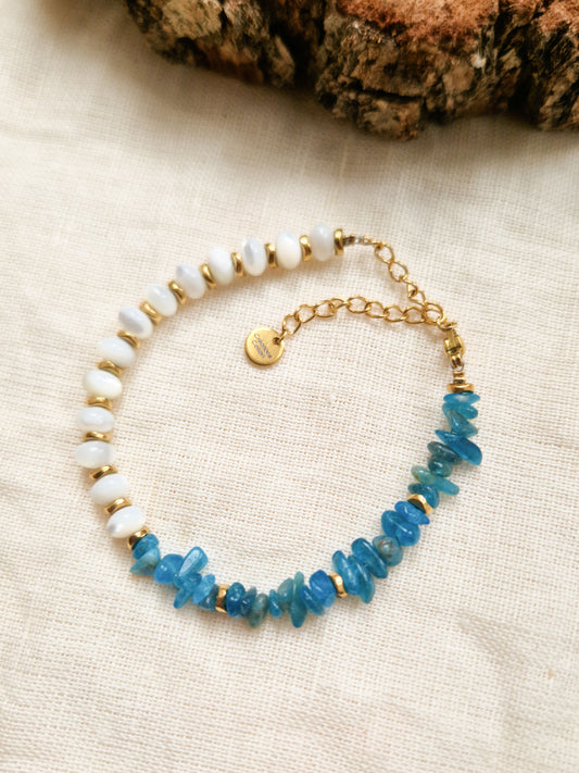 Bracelet Eva Apatite et Nacre