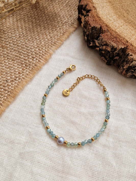 Bracelet Apatite et Perle