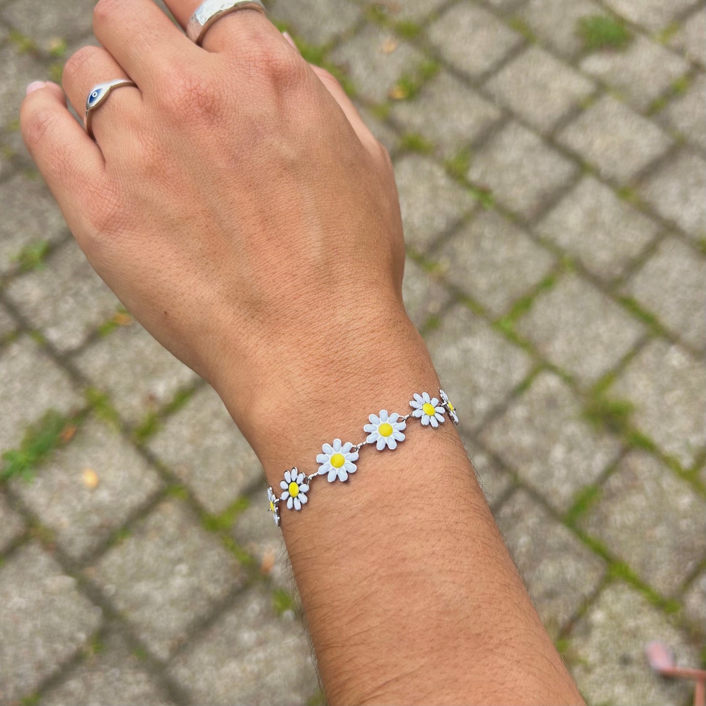 Bracelet Marguerite argent