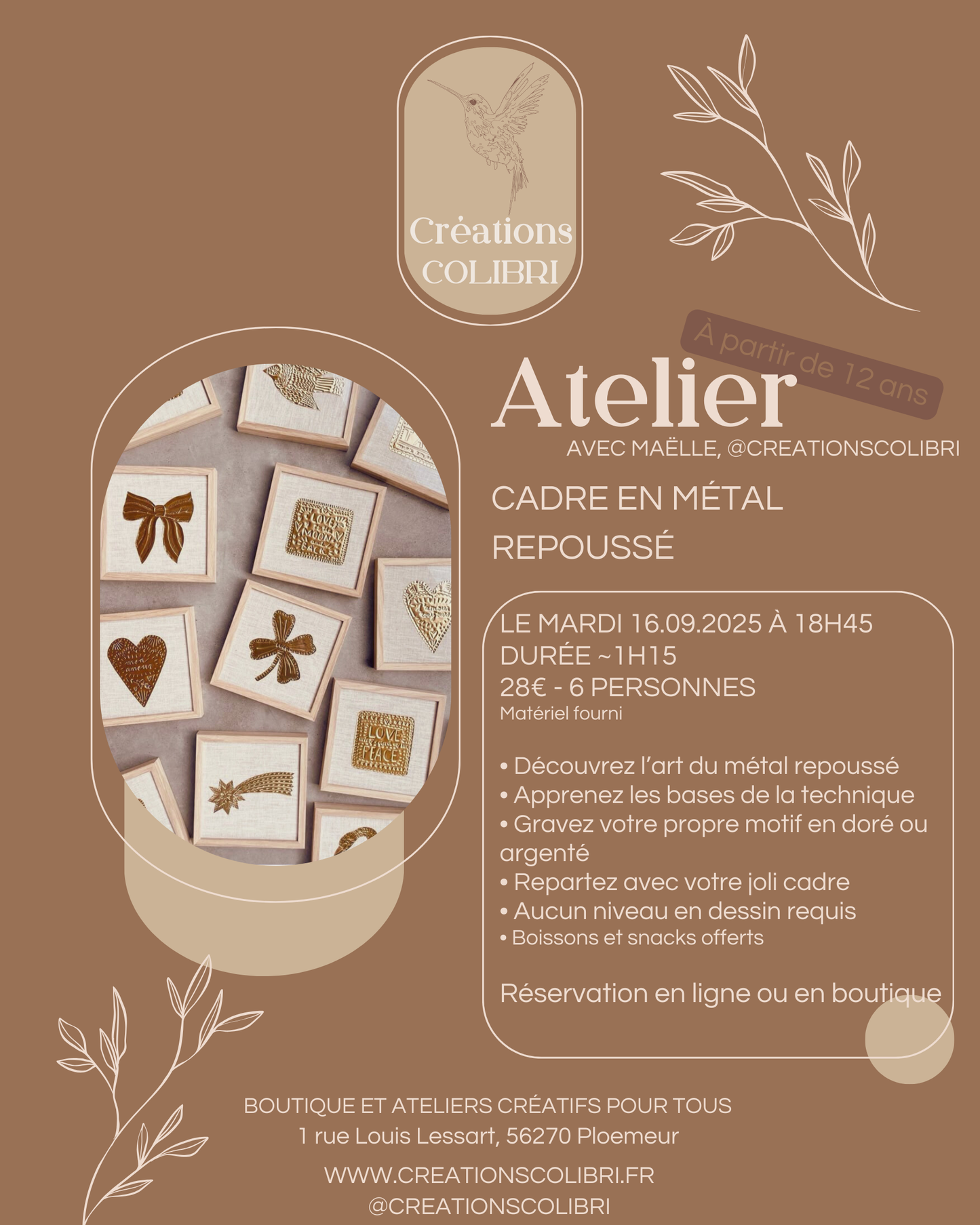 Atelier Métal à repousser - 16 septembre