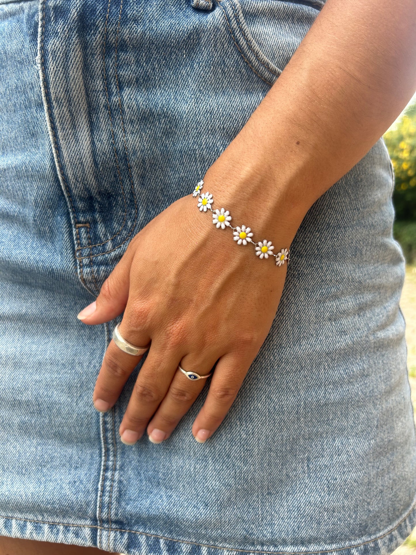 Bracelet Marguerite argent