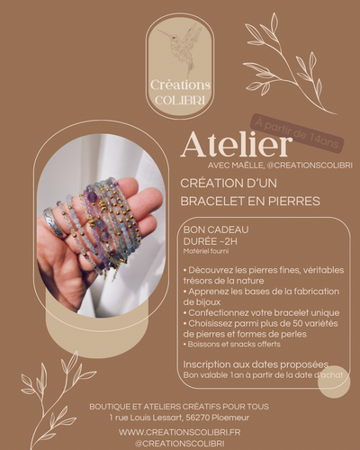 Bon cadeau atelier bracelet en pierres