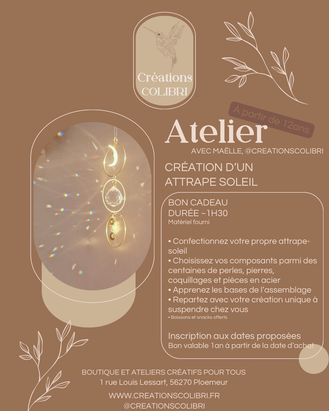 Bon cadeau atelier attrape-soleil