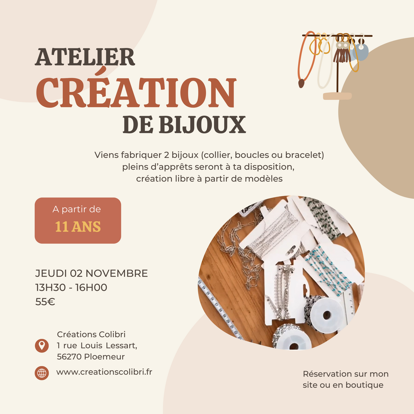 Ateliers de la Toussaint - Enfants - 02 novembre - Création de bijoux
