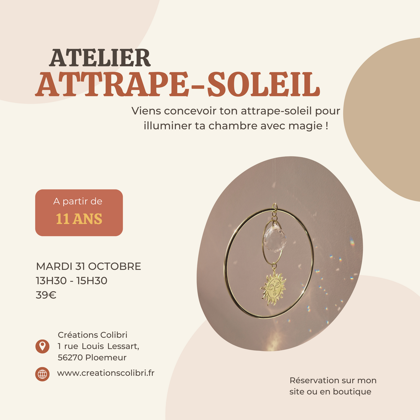 Ateliers de la Toussaint - Enfants - 31 octobre - Confection d’un attrape-soleil