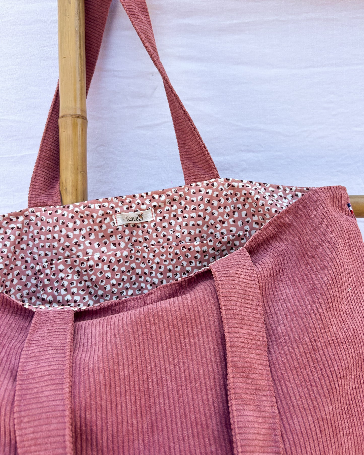 Sac velours Vieux Rose