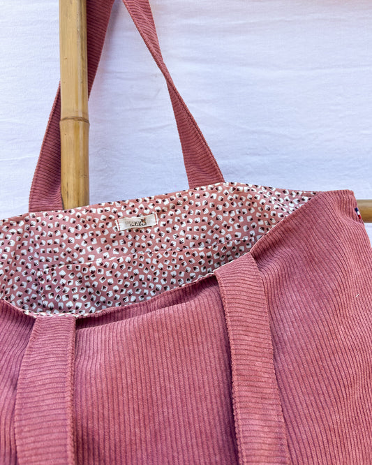 Sac velours Vieux Rose