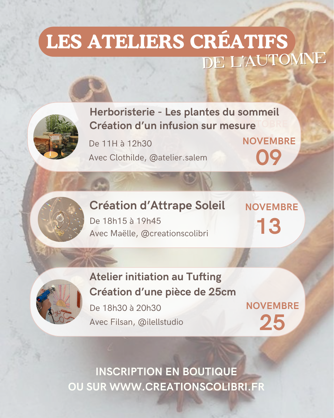 Atelier Création d’un attrape-soleil - 13 novembre