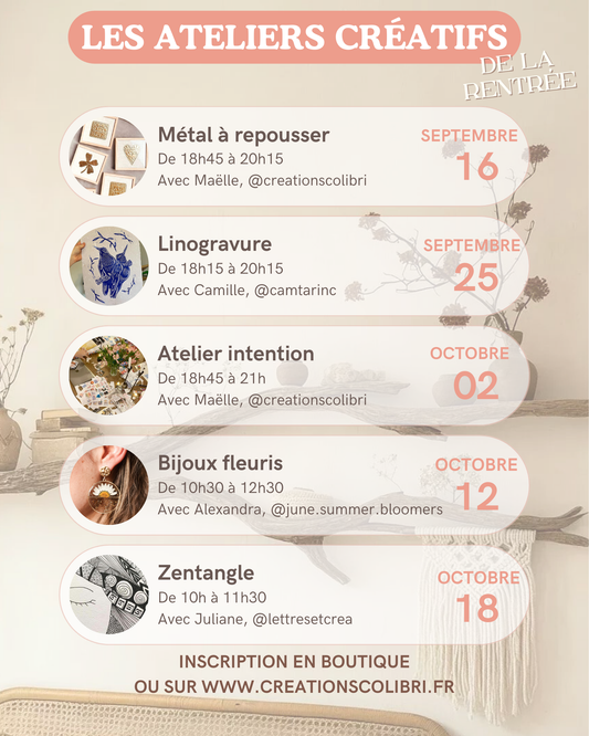 Atelier Création de bijoux en résine fleuris - 12 octobre