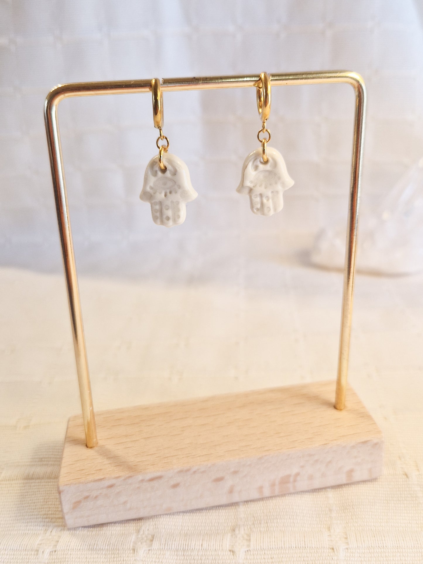 Boucles d'oreilles Fatma en porcelaine