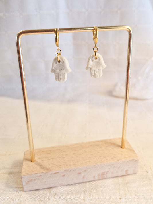 Boucles d'oreilles Fatma en porcelaine