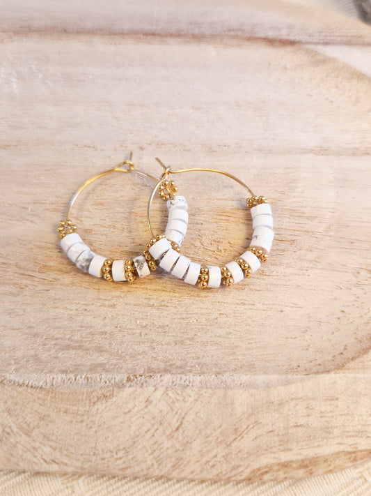 Boucles d'oreilles Colima Howlite